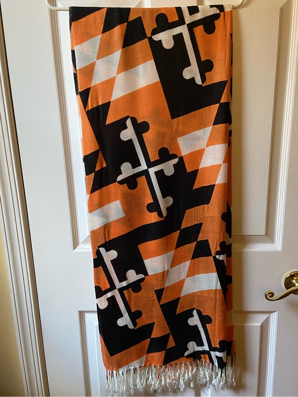 Pashmina in Baltimore Orioles Colors and Maryland Flag Motif